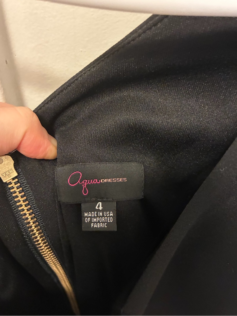 NWOT! Aqua Elegant Black One-Shoulder Evening Dress with Ruffle Back - Picture 7 of 8